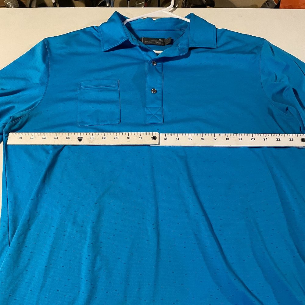 Mizuno Golf Digital Jacquard Polo - Size Large, Light/Sky Blue